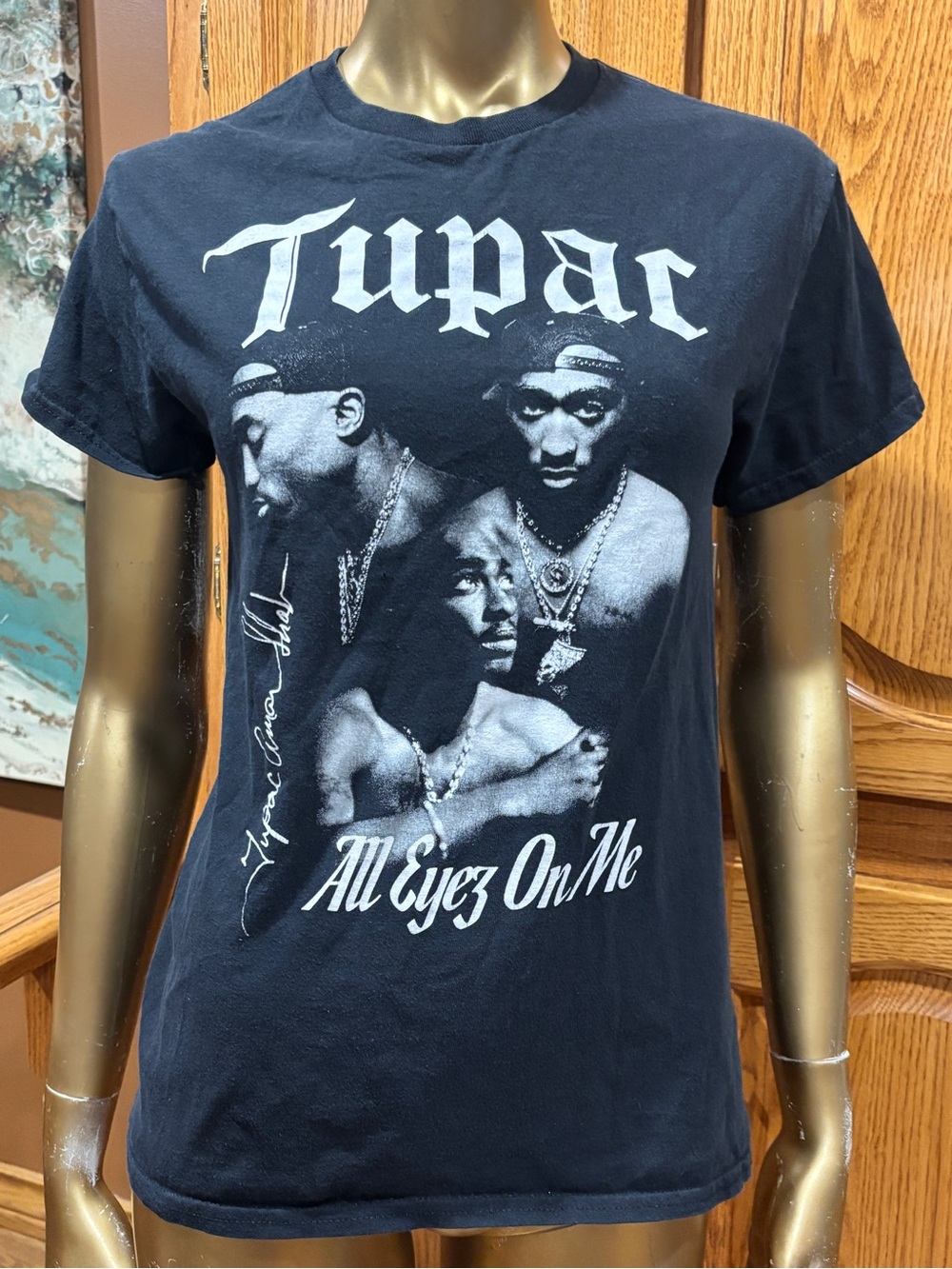 Tupac 'All Eyez On Me' Short Sleeve Graphic Tee - Black